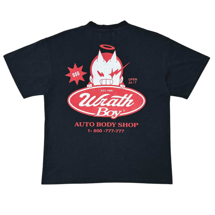 WrathBoy Men WB Auto Body Shop Tee (Black)-Nexus Clothing