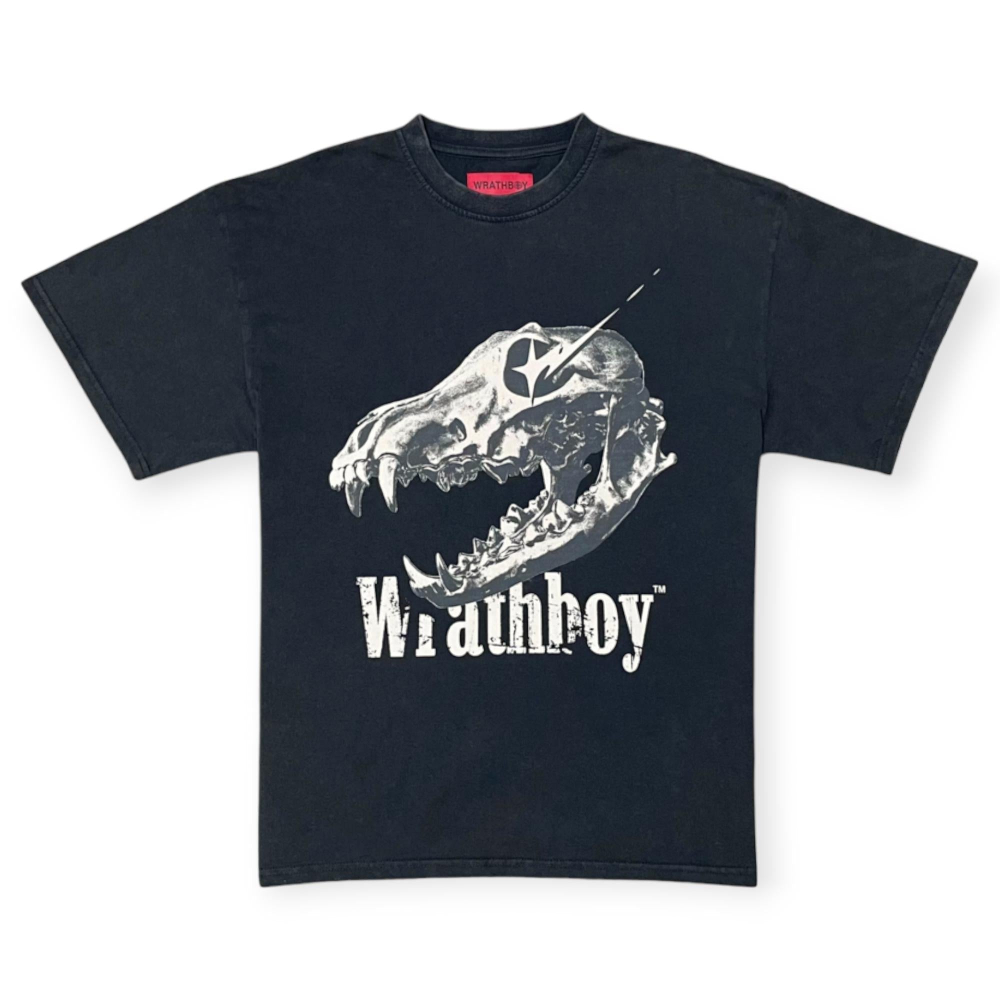 WrathBoy Men Wolf Skull Tee (Vintage Black)-Vintage Black-XX-Large-Nexus Clothing