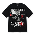 3Forty Inc Men Blessed Rose Tee - Comfortable Fit - Black