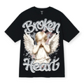 3Forty Inc Men Broken Heart Comfortable Fit Tee Black
