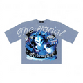 3Forty Inc Men Alien Digital Oversized Crop Tee Acid Blue