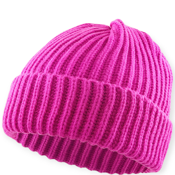 KB Ethos Men Ribbed Beanie (Neon Pink)-Neon Pink-OneSize-Nexus Clothing