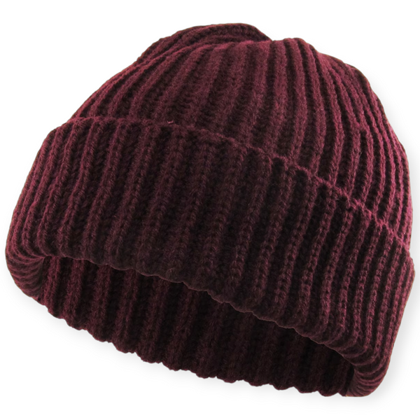 KB Ethos Men Ribbed Beanie (Burgundy)-Burgundy-OneSize-Nexus Clothing