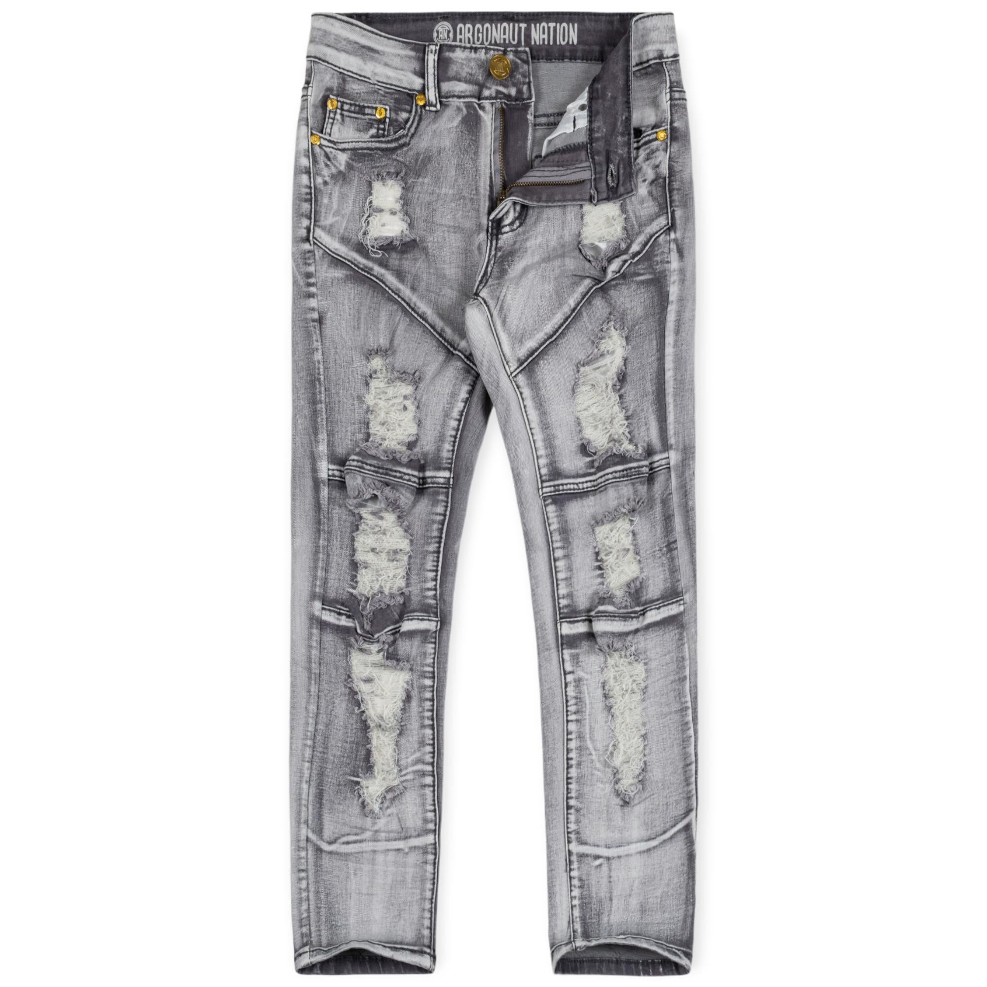Argonaut Nations Boys Ripped Twill Jeans (Grey)-Grey-20-Nexus Clothing