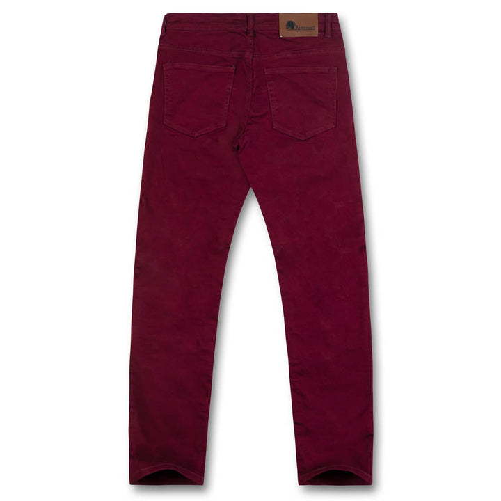 Argonaut Nations Men Ripped Skinny Fit Denim Jeans (Burgundy)-Nexus Clothing