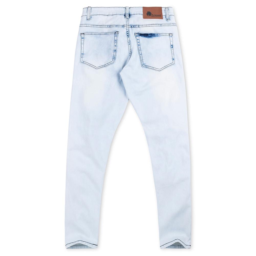 Argonaut Nations Men Skinny Fit Denim Ripped Jeans (Ice Blue)-Nexus Clothing