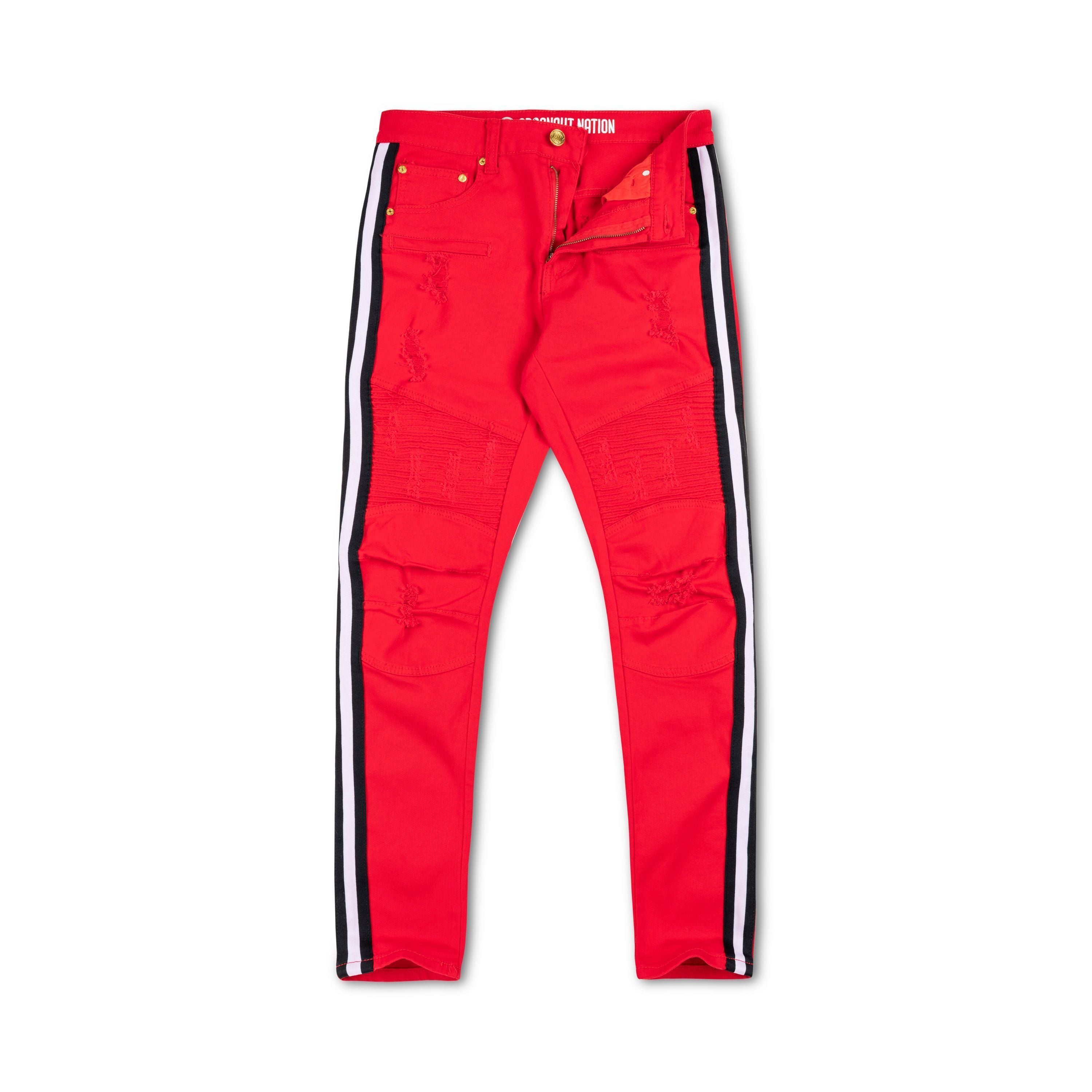 Argonaut Nations Moto Stripe Jeans Red