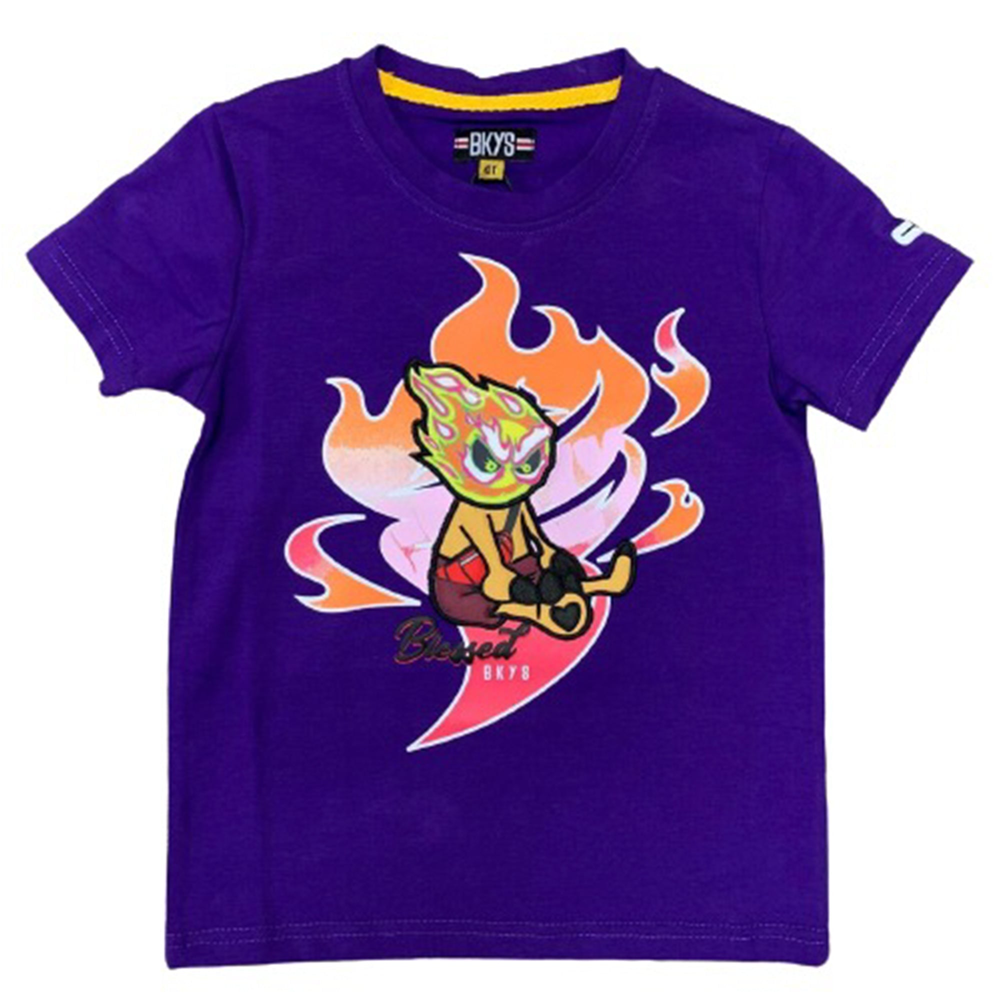 Black Keys Kids Blessed T-Shirt (Purple)-Purple-7T-Nexus Clothing