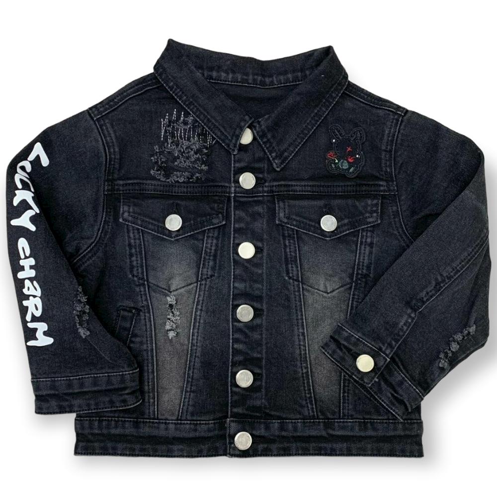 Black Keys Kids Lucky Charm Denim Jacket (Black)-Black-10T-Nexus Clothing