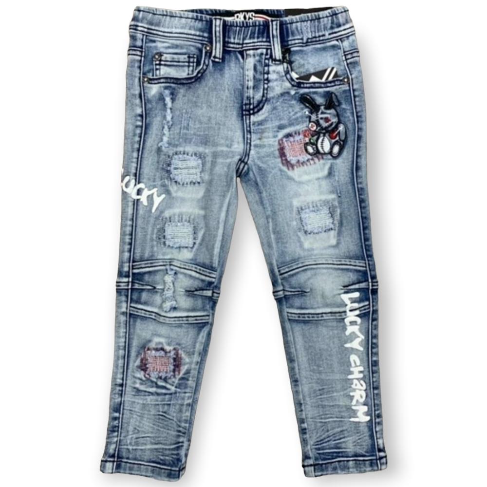 Black Keys Kids Lucky Charm Denim Jeans (Blue)-Blue-10T-Nexus Clothing