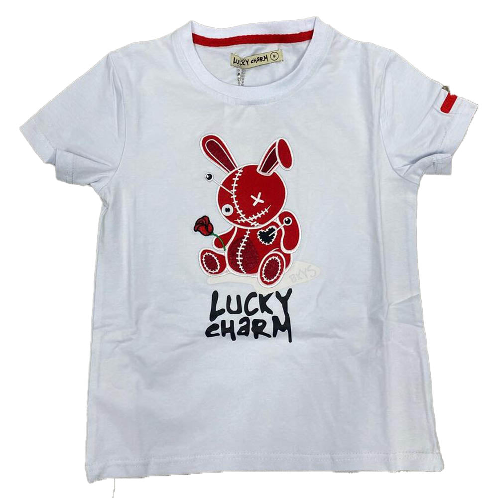Black Keys Kids Lucky Charm Tee (White Red)-White Red-2T-Nexus Clothing