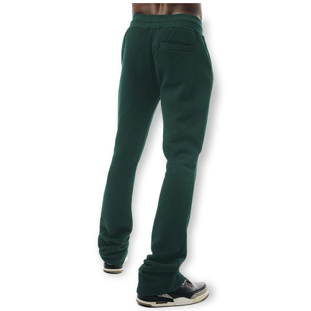 Bleecker & Mercer Men Slim Flare Fit Stacked Sweatpants (Hunter Green)-Nexus Clothing