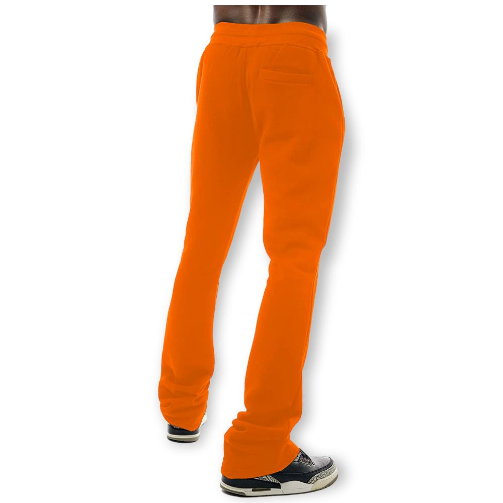 Bleecker & Mercer Men Slim Flare Fit Stacked Sweatpants (Orange)-Nexus Clothing