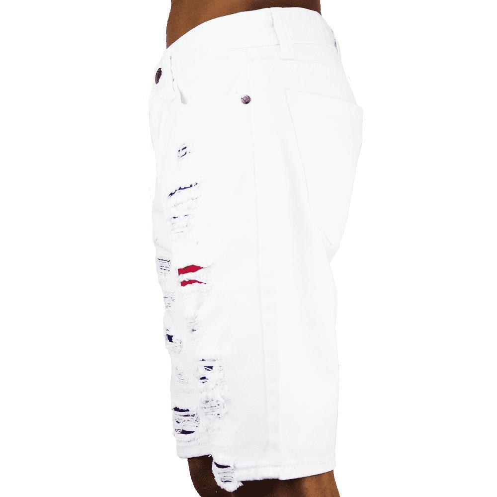 Bleecker & Mercer Ripped Shorts White- Nexus Clothing