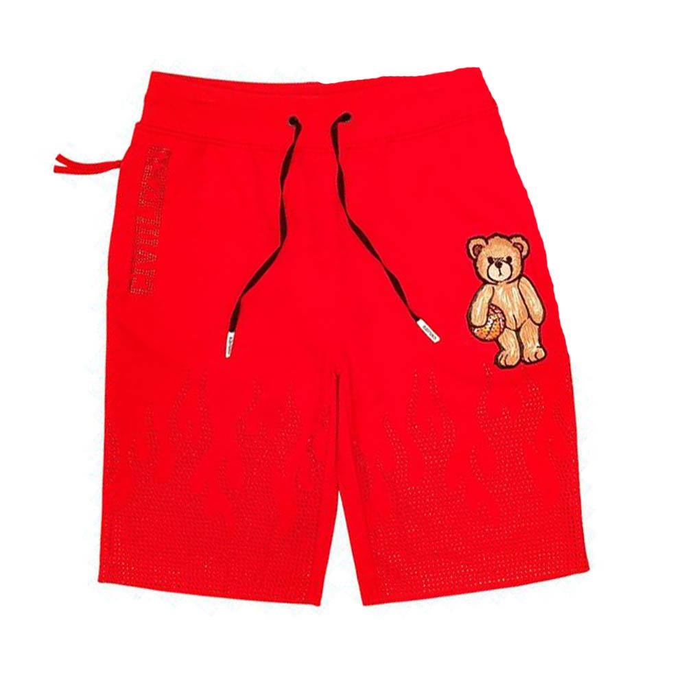 Civilized Clothing Brand Men Civilized Bear Rhinestone Short (Red)