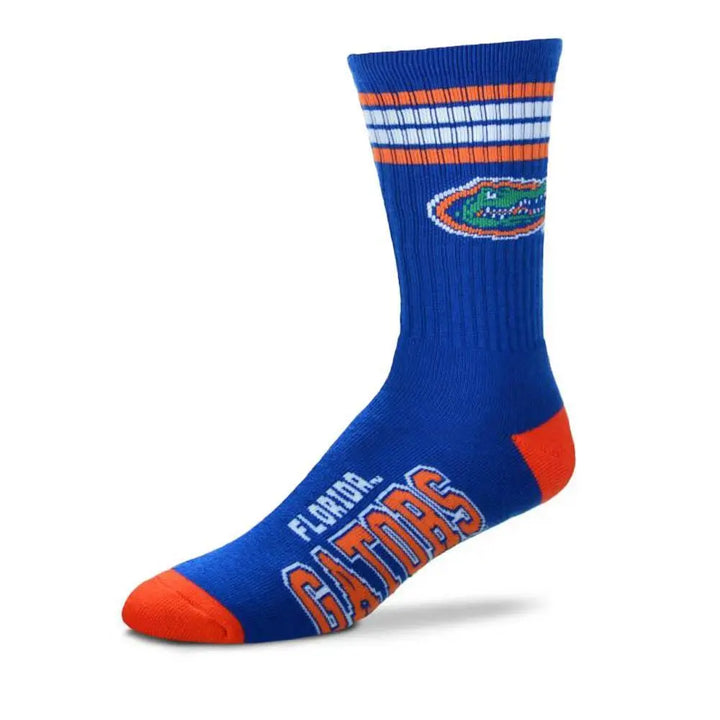 College Football Stripe Deuce Socks 504-Florida Gators-Large-Nexus Clothing