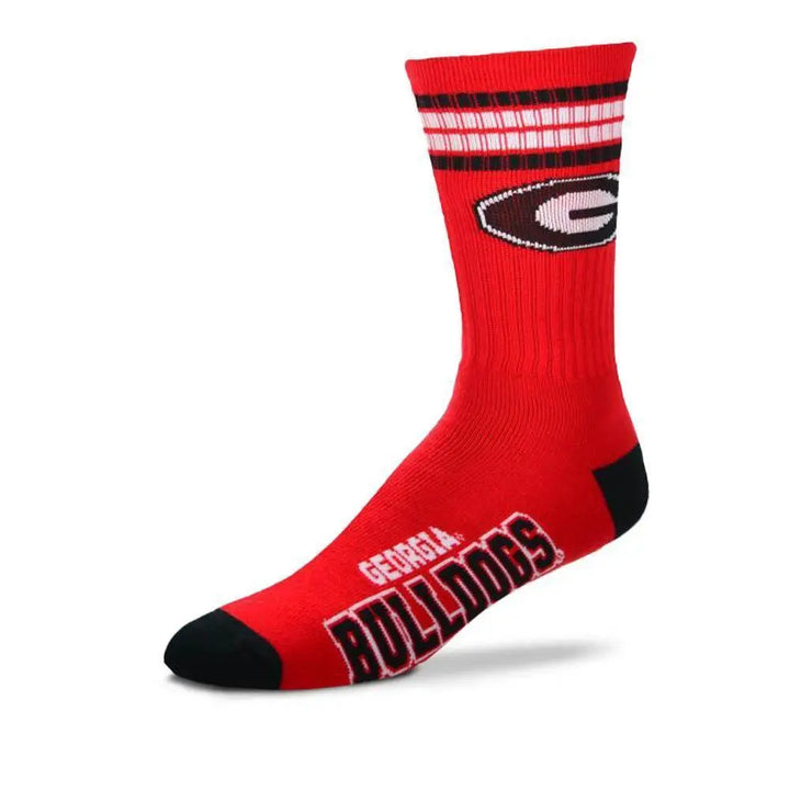 College Football Stripe Deuce Socks 504-Georgia-Large-Nexus Clothing