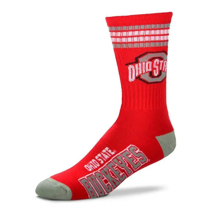 College Football Stripe Deuce Socks 504-Ohio State-Large-Nexus Clothing