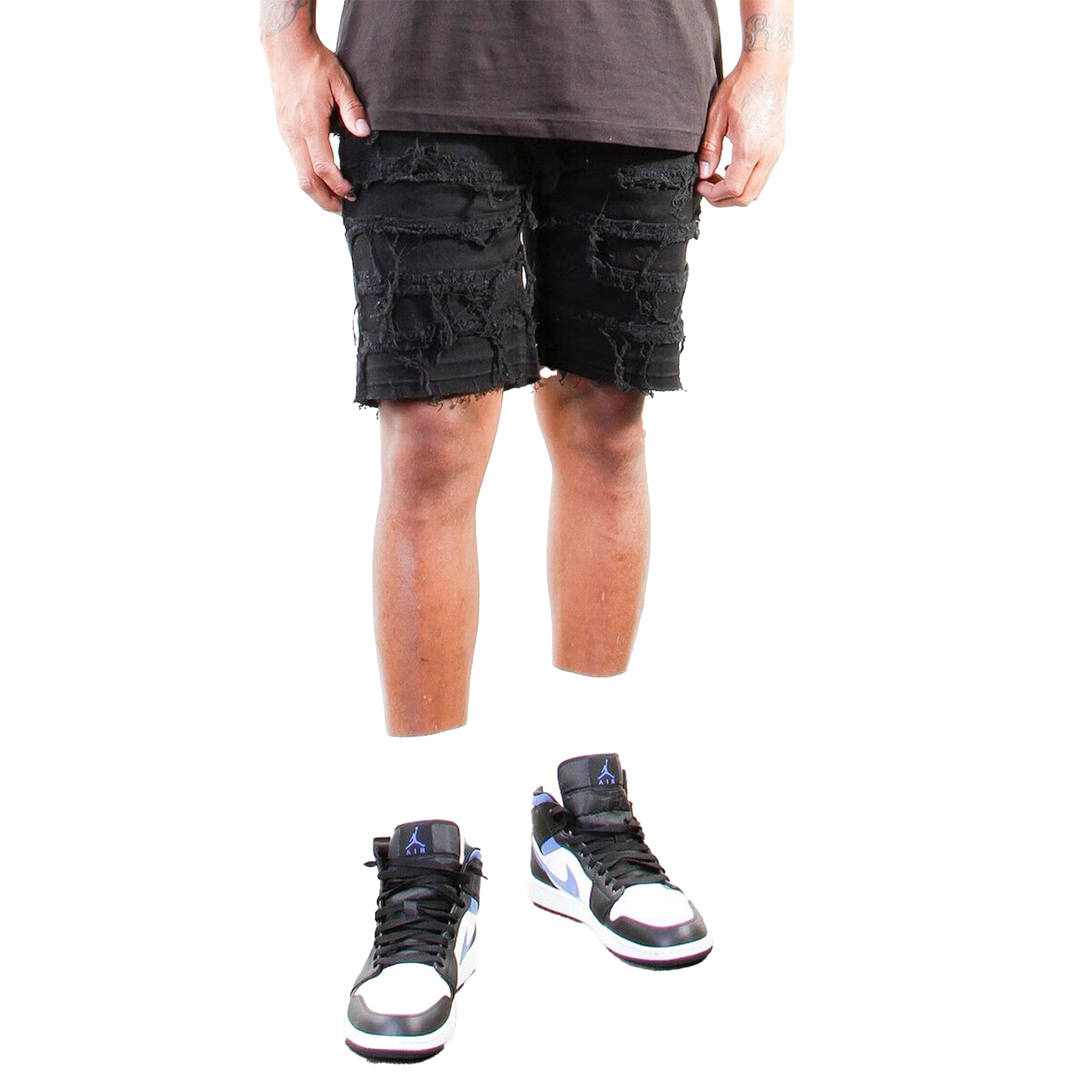 Cooper 9 LA Men Union Stack Jeans Shorts (Black)-Black-40-Nexus Clothing