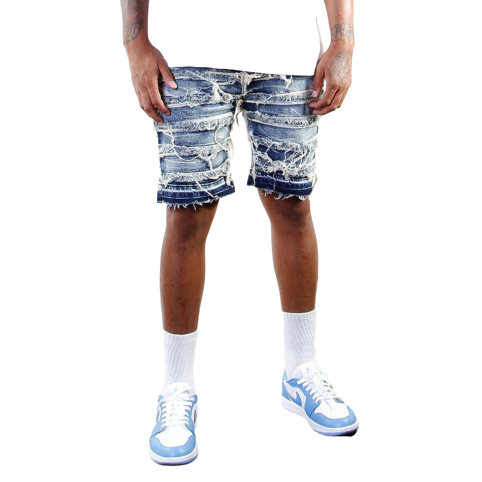 Cooper 9 LA Men Union Stack Jeans Shorts (Crack Wash)-Crack Wash-40-Nexus Clothing