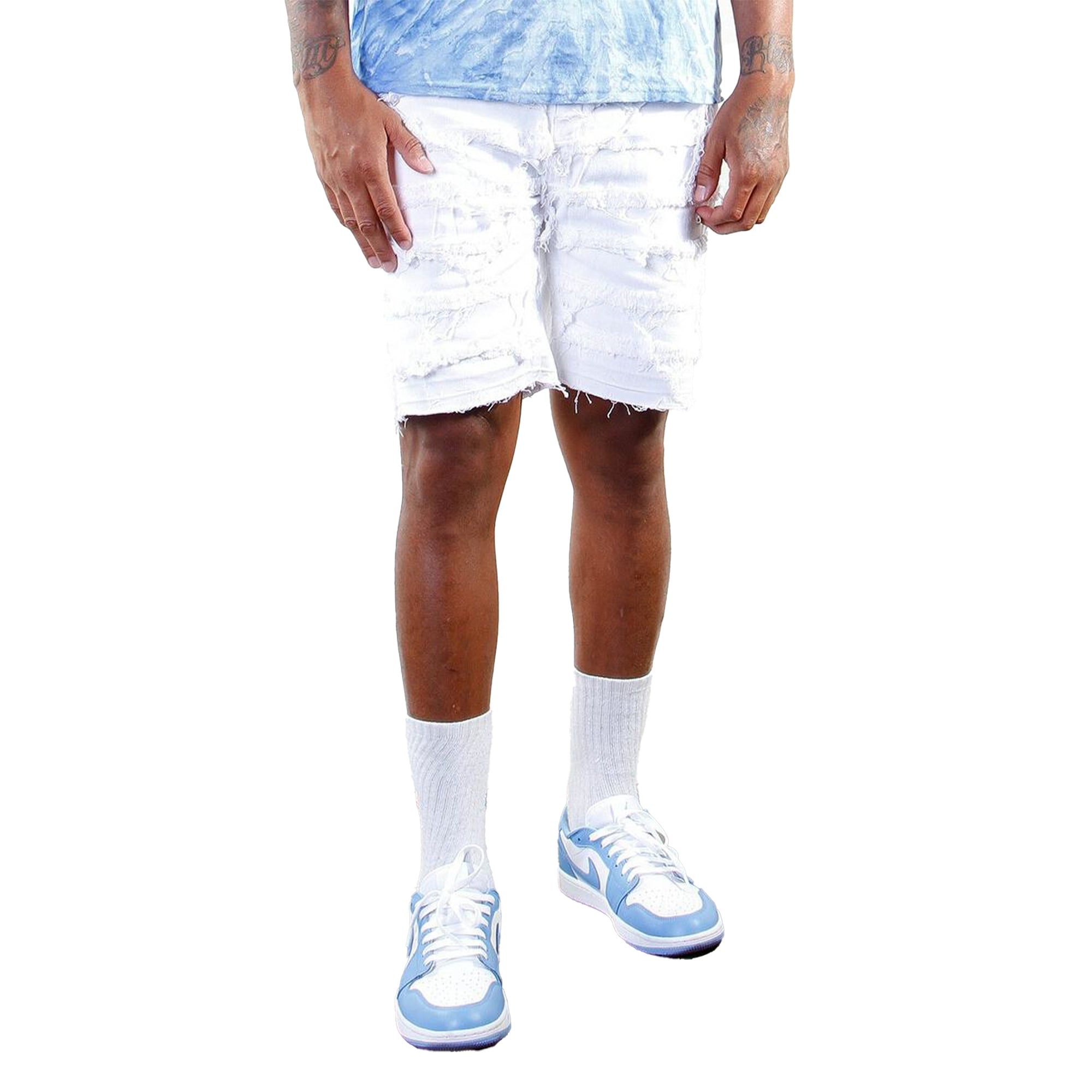 Cooper 9 LA Men Union Stack Jeans Shorts (White)1