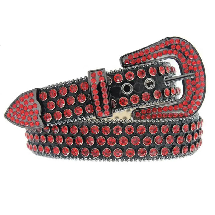 DNA Belt - Alligator Skin Black with Red Stone (Black Red Stone)-Black Red Stone-Small-Nexus Clothing