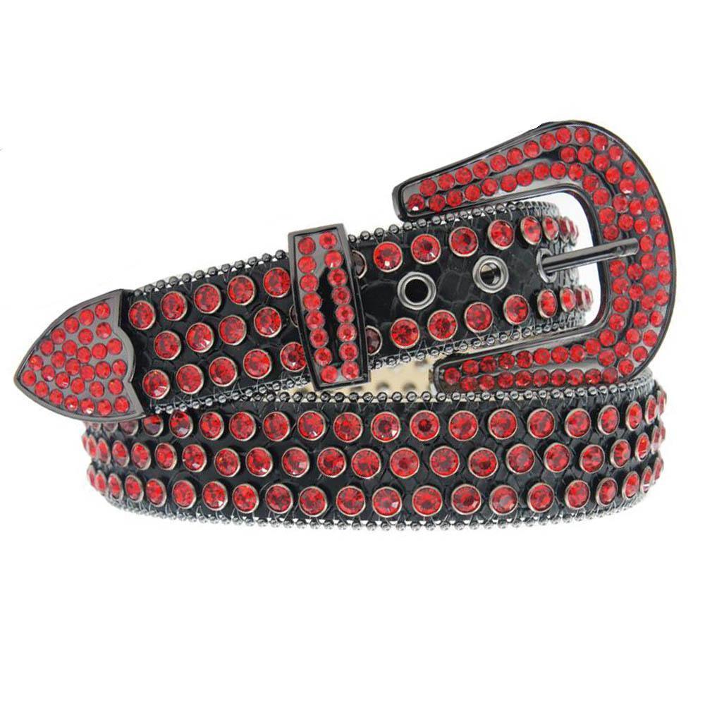 DNA Premium Wear DNA Belt - Alligator Skin Black with Red Stone (Black Red Stone), Women's, Size: Large