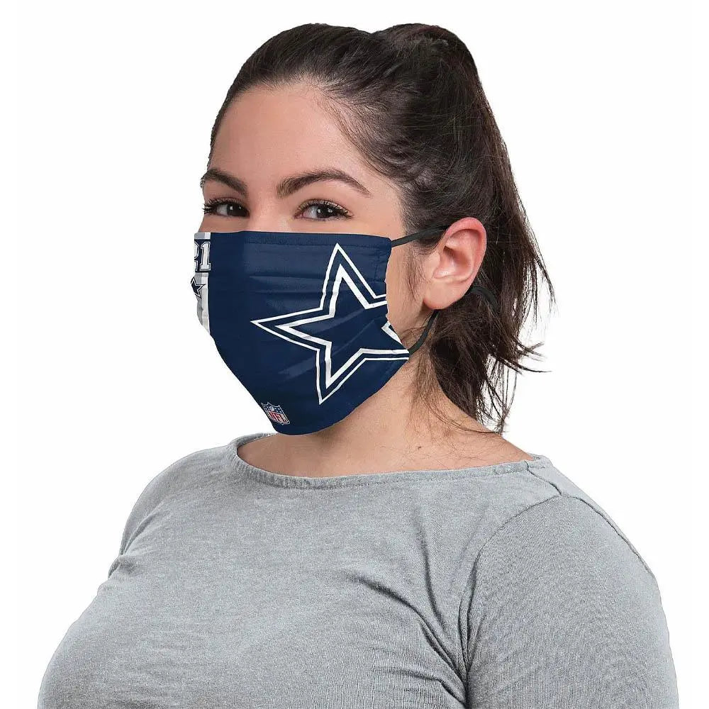 DALLAS COWBOYS (adjustable Elastic) Kids Size Triple Layer Face Mask DALLAS COWBOYS (adjustable Elastic) Kids Size Triple Layer Face Mask
