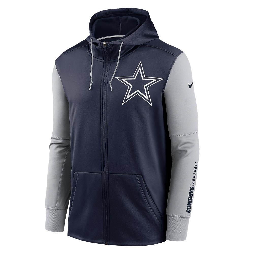 Dallas Cowboys Nike Men's Left Chest Mascot Full-Zip Thermal Hoodie