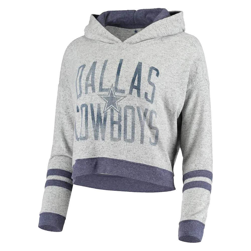 Dallas Cowboys Women's Delilah Crop Pullover Hoodie-Hoodies & Sweatshirts-Dallas Cowboys- Nexus Clothing