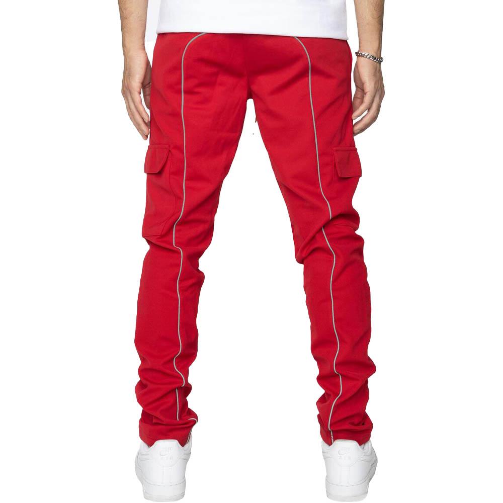 EPTM Men Reflective Piping Cargo Pants 30 (Red)-Nexus Clothing