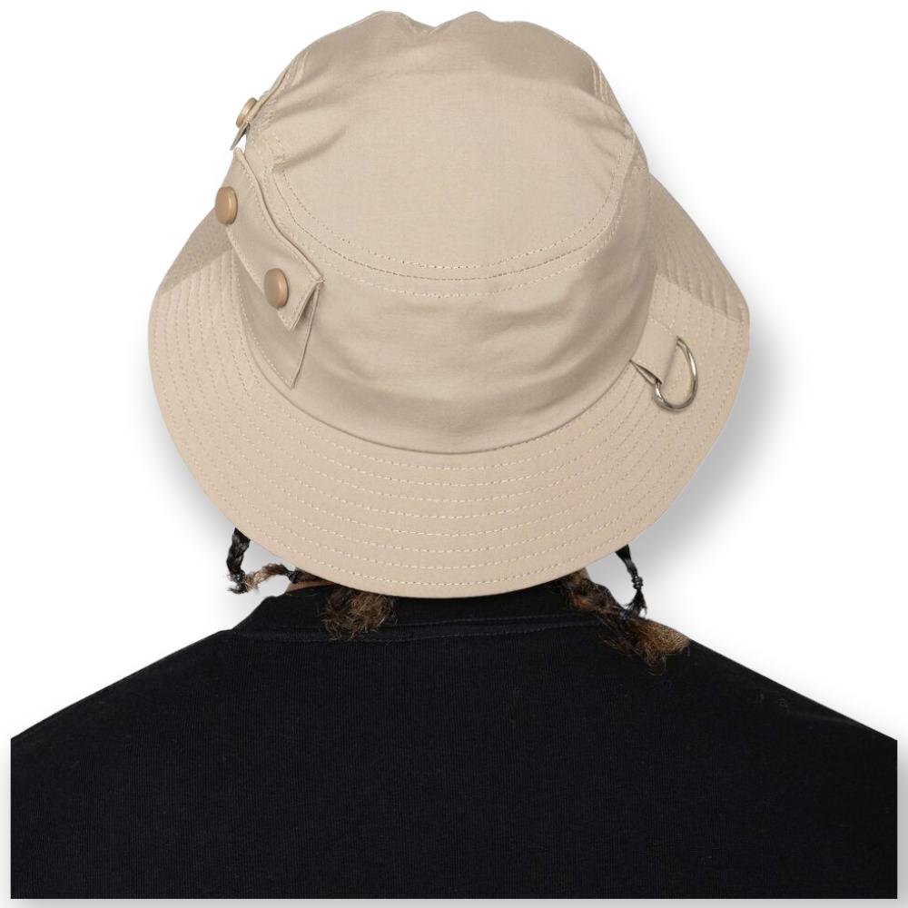 EPTM Men Snap Button Bucket hat (Khaki)-Khaki-OneSize-Nexus Clothing