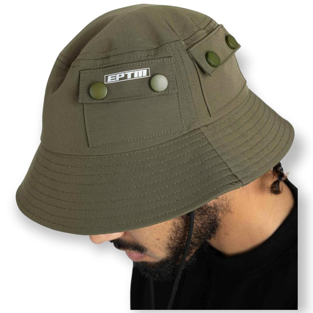 EPTM Men Snap Button Bucket hat (Olive) 1
