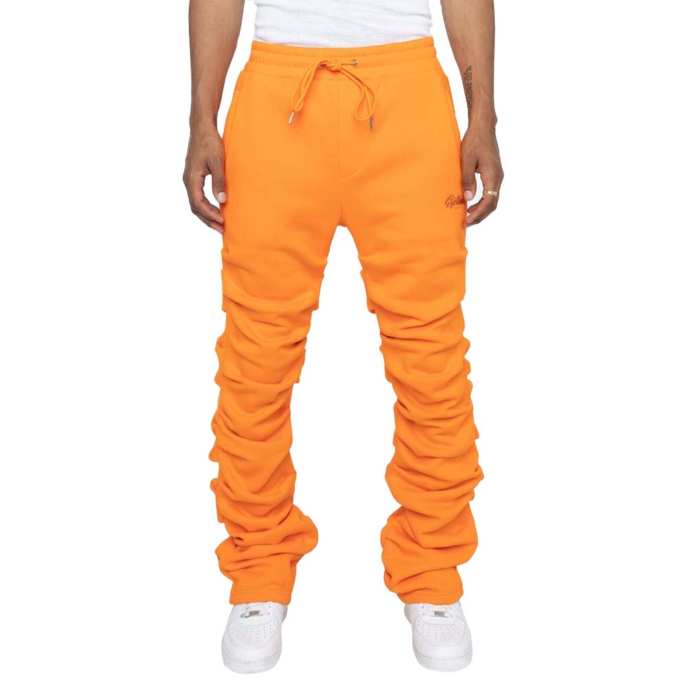 CAICJ98 Gifts For Men Mens Zip Joggers Pants - Casual Gym Workout Track  Pants Comfortable Slim Fit Tapered Sweatpants with Pockets Orange,XXL