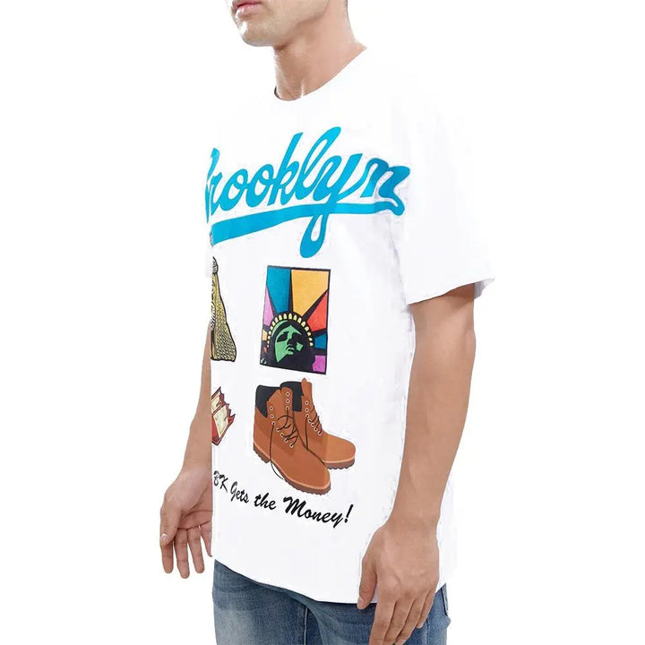 Eternity Men BROOKLYN BK GETS THE MONEY TEE WHITE-Nexus Clothing