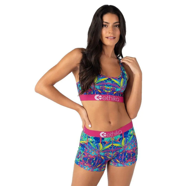 Ethika Women Loopy Flowers Sports Bra-Nexus Clothing