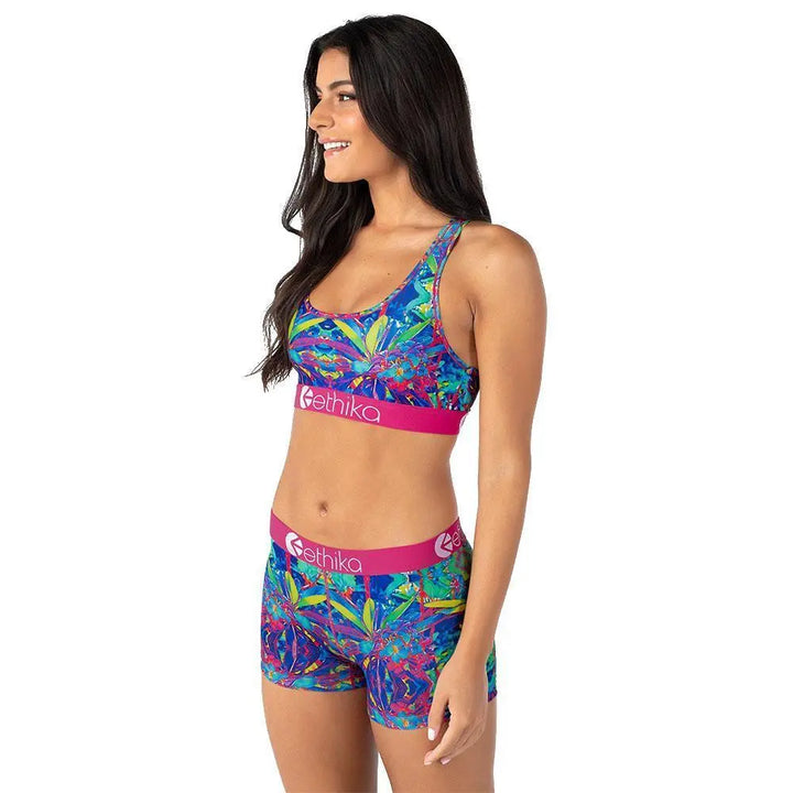 Ethika Women Loopy Flowers Sports Bra-Nexus Clothing