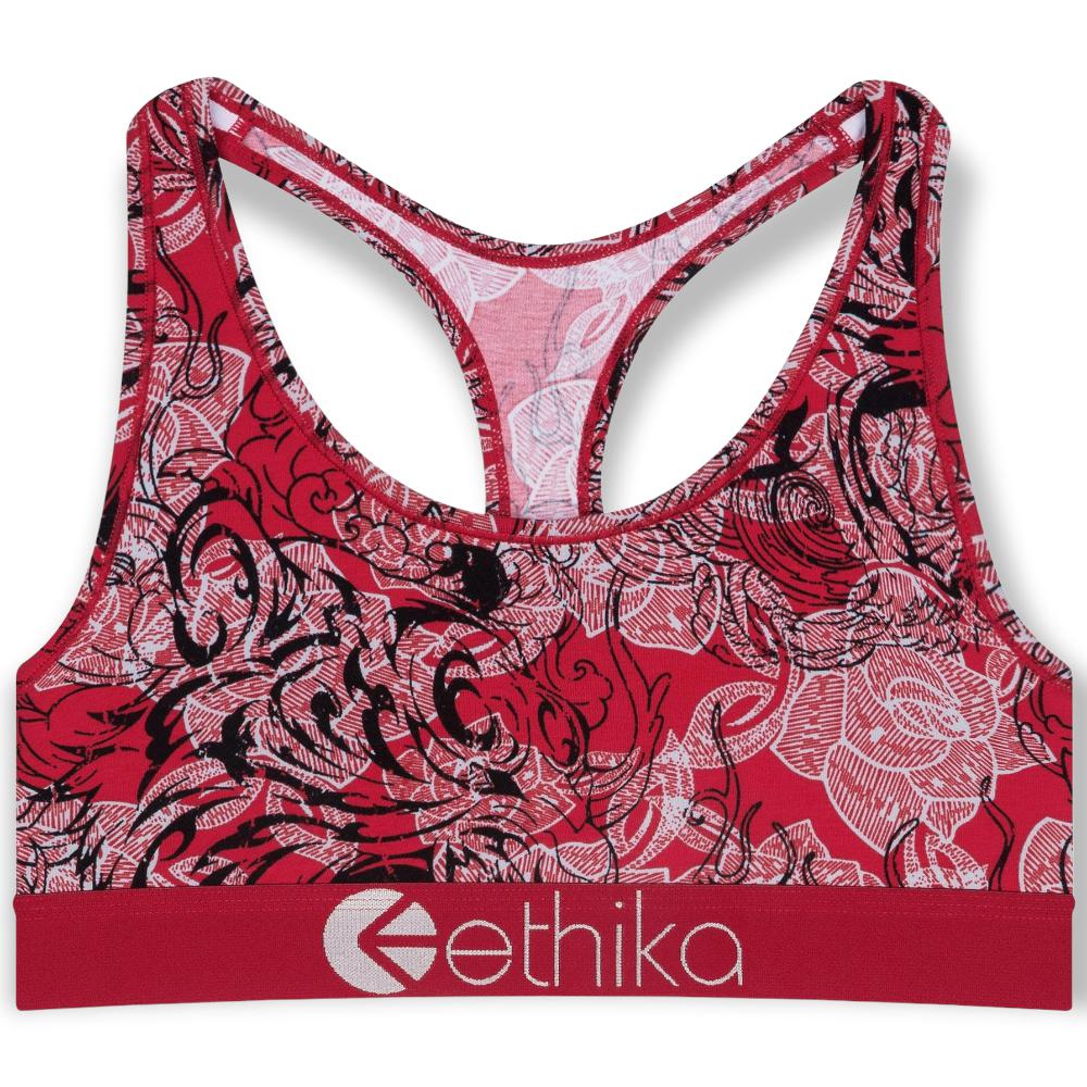 Ethika Women Tiger Beam Sports Bra (Red)-Red-Small-Nexus Clothing