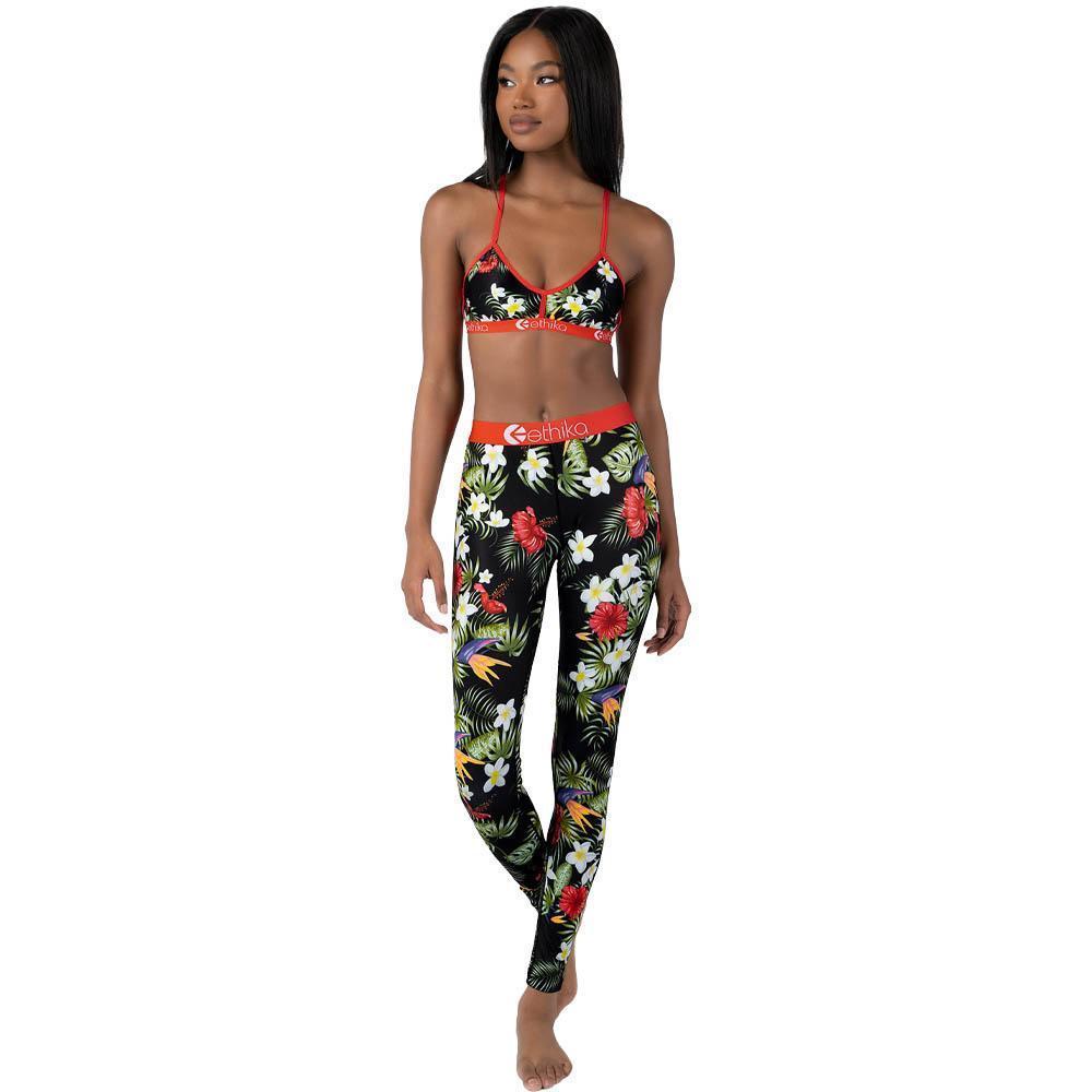 Ladies Ethika Crop Top Fitted Workout Pant Set