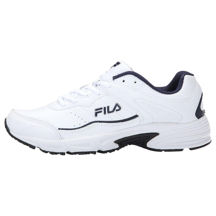 Fila Men Memory Sportland Running Shoe (White-Navy-Metallic Silver)-Nexus Clothing