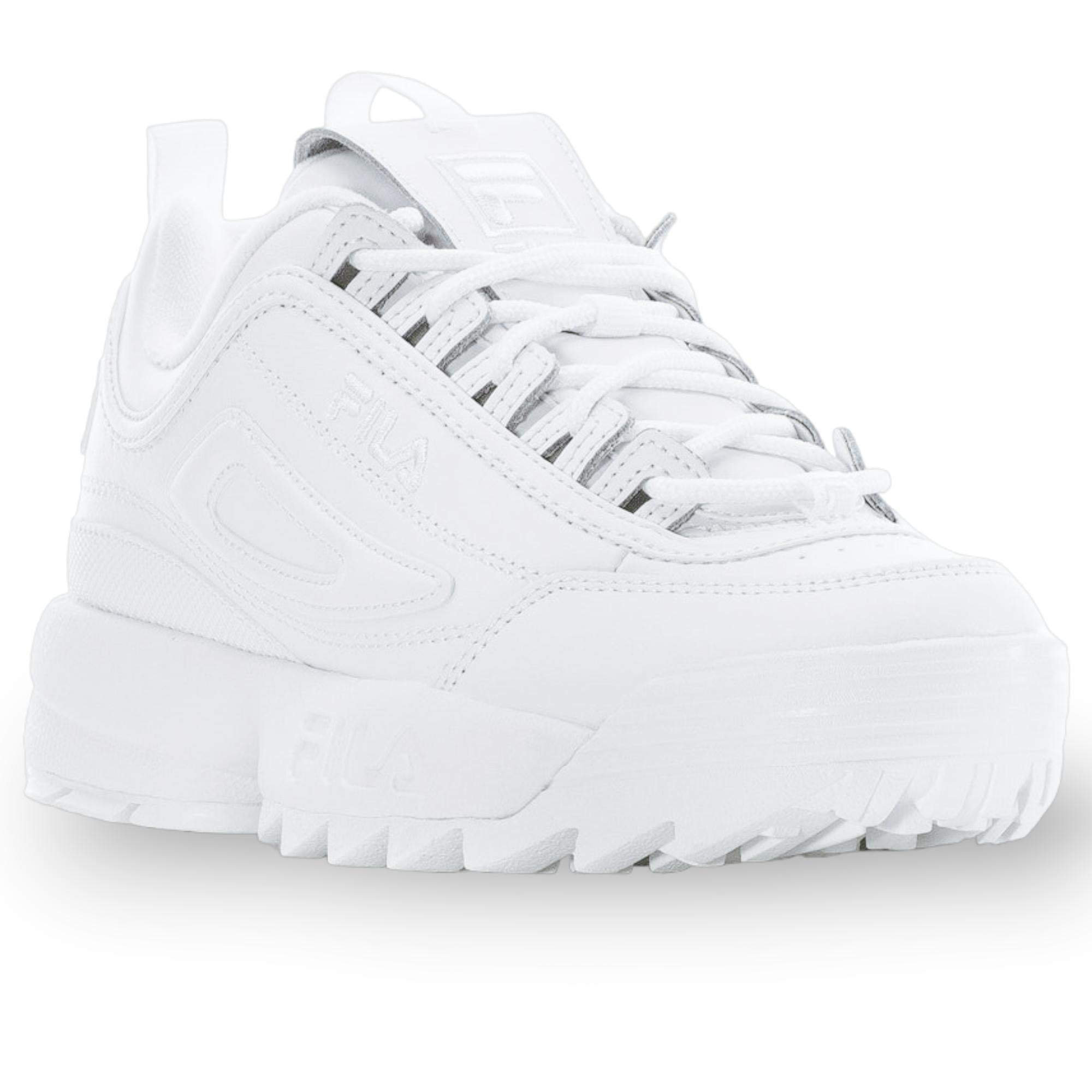Fila Women's Disruptor 2 II Sneaker All White Comfortable Walking Shoe