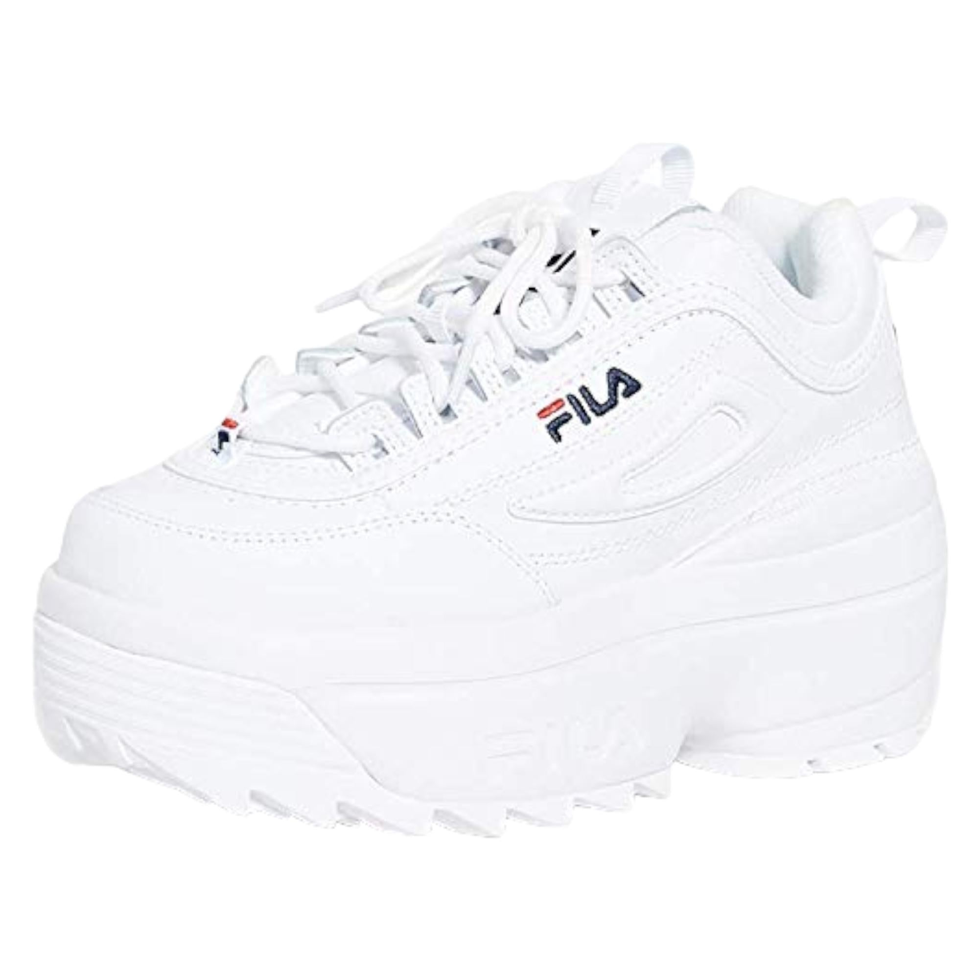 Fila Women Disruptor II Wedge Shoes White/Navy/Red-Nexus Clothing