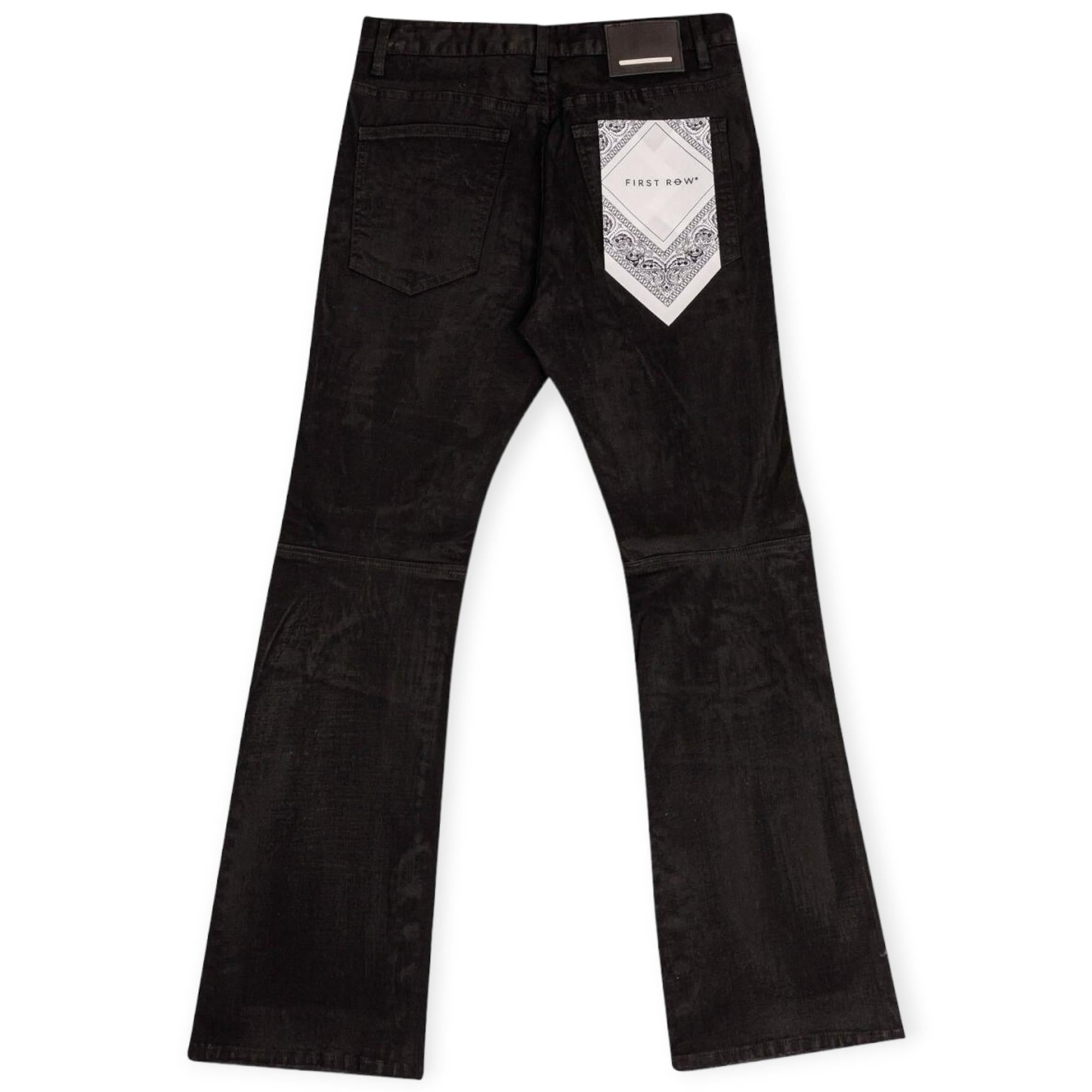 FirstRow RIPandREPAIR Jeans Men Slim Flare Denim (Black)
