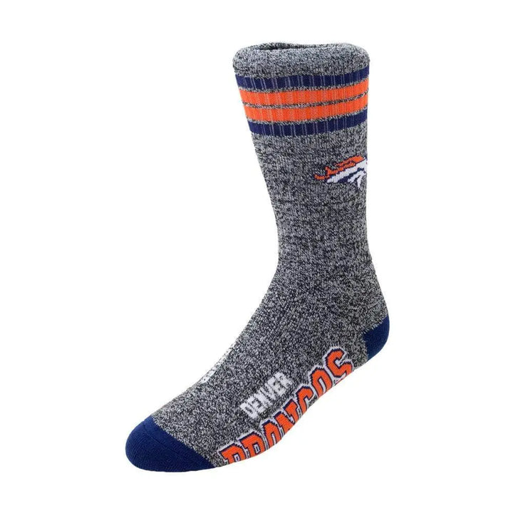 For Bare Feet 504 Marbled Socks Broncos-Gray-Large-Nexus Clothing