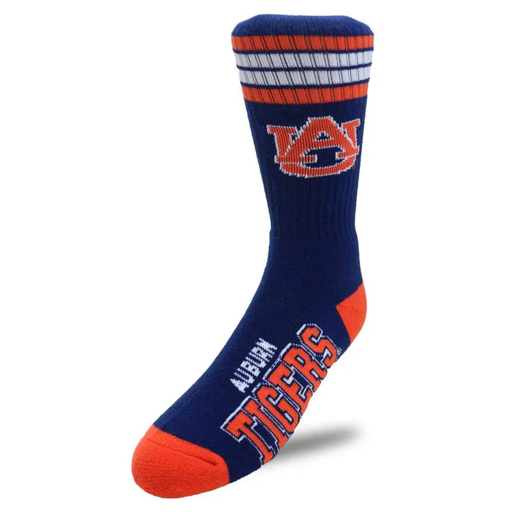 For Bare Feet Auburn Tigers Socks-Blue-Large-Nexus Clothing