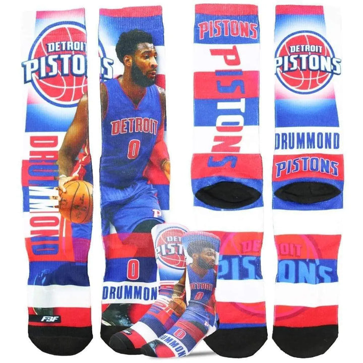 For Bare Feet Detroit Pistons Drummond Pro Stripe Socks-Blue-Large-Nexus Clothing