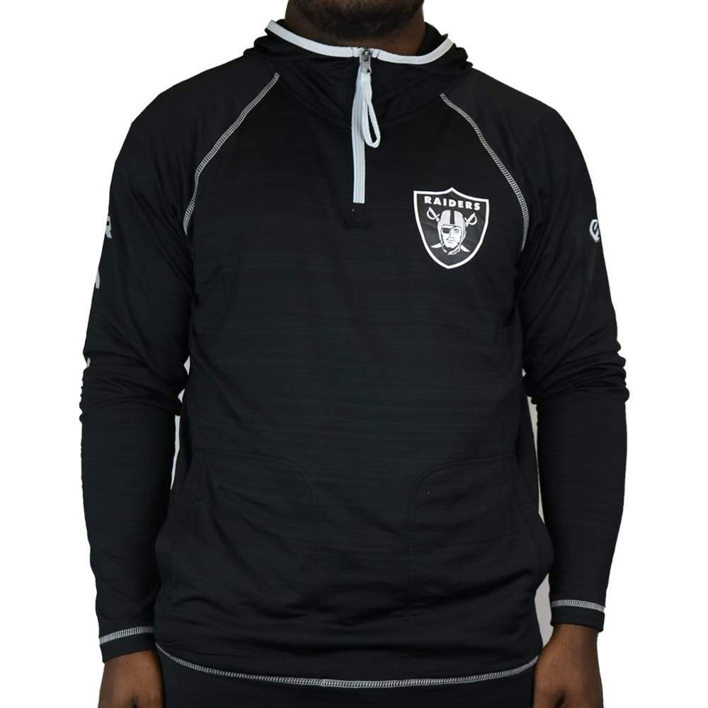 GIII Men Half-ZIP Las Vegas Raiders Lightweight Athletic Hoodie-Black-XXX-Large-Nexus Clothing