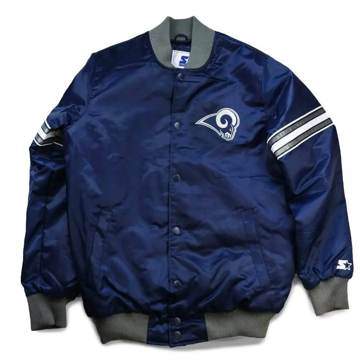 GIII Men Rams Varsity Jacket-Navy-Small-Nexus Clothing