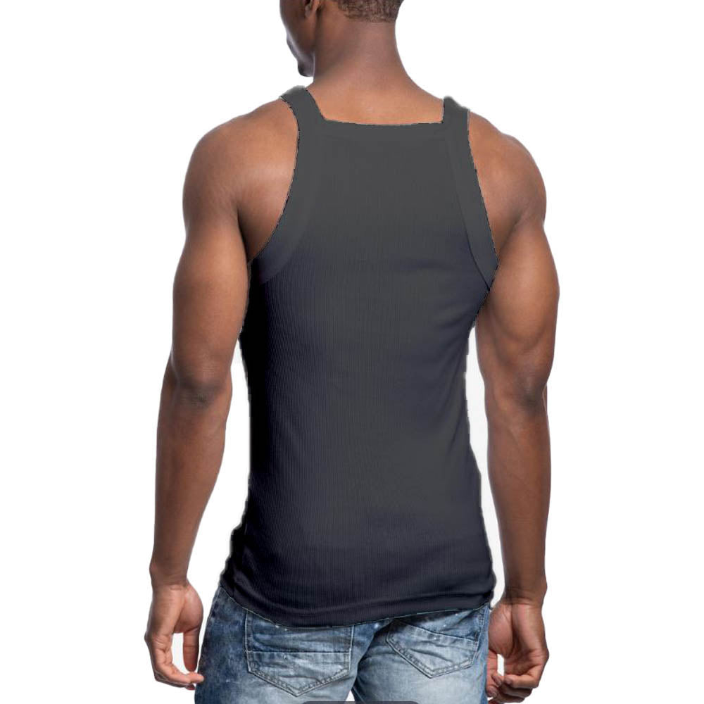 Galaxy by Harvic Men G-unit Solid Colored Medium Weight Tank Top Charcoal-Nexus Clothing