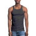 Galaxy by Harvic Men G-unit Solid Colored Medium Weight Tank Top Charcoal